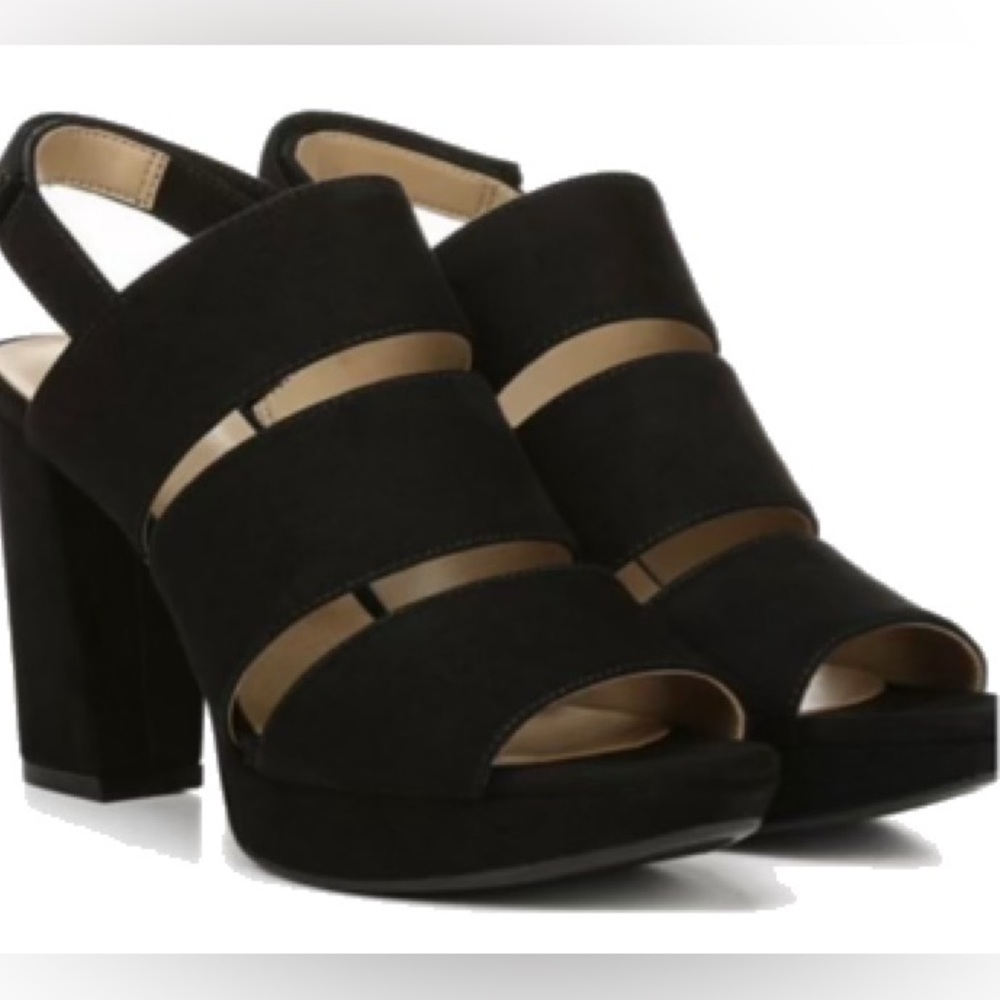 Naturalizer Black Block Heel Sandals